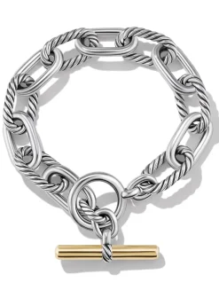 Dy Madison® Toggle Chain Bracelet In Sterling Silver With 18k Yellow Gold, 11mm