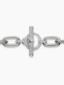Dy Madison® Toggle Chain Necklace In Sterling Silver With Diamonds 11mm