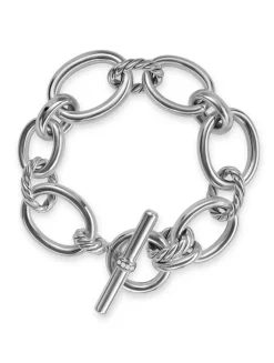 Dy Mercer™ Chain Bracelet In Sterling Silver With Pavé Diamonds