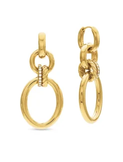 Dy Mercer® Circular Drop Earrings In 18k Yellow Gold With Diamonds, 50mm