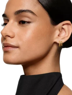 Dy Mercer® Double Hoop Huggie Earrings In 18k Yellow Gold, 13.5mm