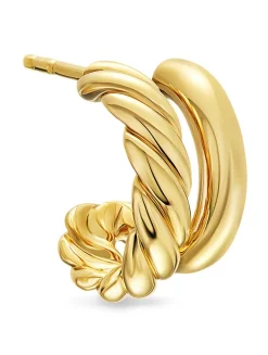 Dy Mercer® Double Hoop Huggie Earrings In 18k Yellow Gold, 13.5mm