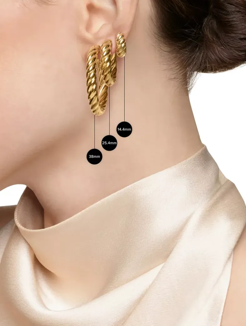 Dy Mercer® Micro Hoop Earrings In 18k Yellow Gold, 13.4mm