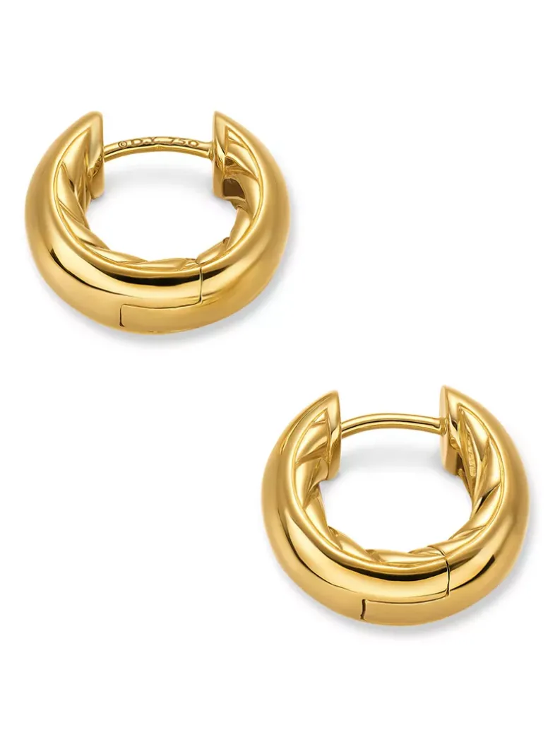 Dy Mercer® Micro Hoop Earrings In 18k Yellow Gold, 13.4mm