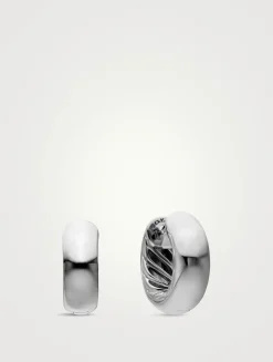 Dy Mercer® Micro Hoop Earrings In Sterling Silver, 13.4mm