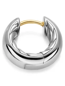 Dy Mercer® Micro Hoop Earrings In Sterling Silver, 13.4mm