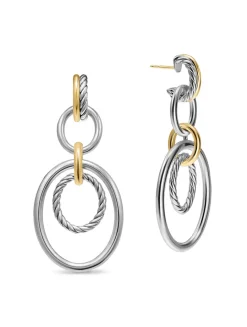 Dy Mercer® Mobile Drop Earrings In Sterling Silver With 18k Yellow Gold, 65.7mm