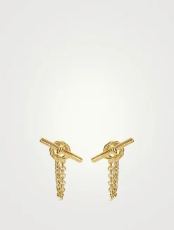 Dy Mercer® Petite Toggle Chain Stud Earrings In 18k Yellow Gold, 38.2mm
