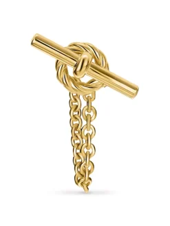 Dy Mercer® Petite Toggle Chain Stud Earrings In 18k Yellow Gold, 38.2mm