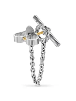 Dy Mercer® Petite Toggle Chain Stud Earrings In Sterling Silver, 38.2mm