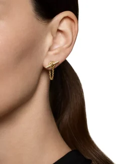 Dy Mercer® Petite Toggle Chain Stud Earrings In 18k Yellow Gold With Diamonds, 38.2mm