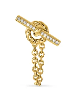 Dy Mercer® Petite Toggle Chain Stud Earrings In 18k Yellow Gold With Diamonds, 38.2mm