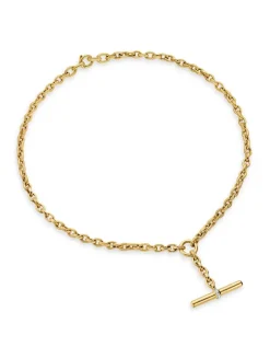 Dy Mercer® Petite Toggle Chain Necklace In 18k Yellow Gold With Diamonds, 4.5mm
