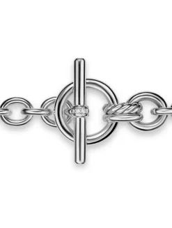 Dy Mercer® Toggle Chain Bracelet In Sterling Silver With Diamonds, 8mm