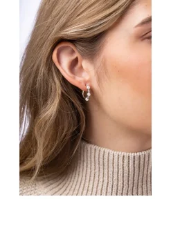 Eclipse 18K White Gold Akoya Pearl And Diamond Earrings