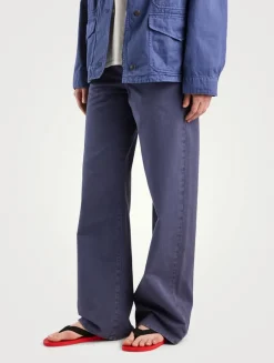 Eglitta Wide-Leg Cotton Twill Trousers