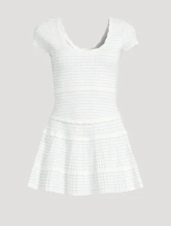 Elisavette Striped Stretch Knit Mini Dress