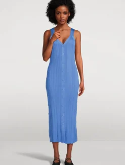 Ellis Column Rib-Knit Midi Dress