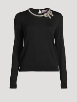 Embellished Silk Cotton Sweater