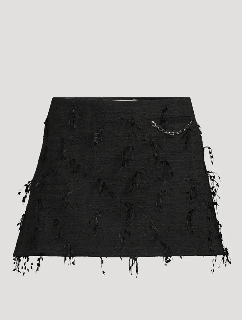 Embellished Tweed Mini Skirt