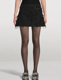 Embellished Tweed Mini Skirt