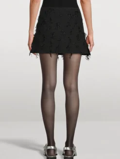 Embellished Tweed Mini Skirt