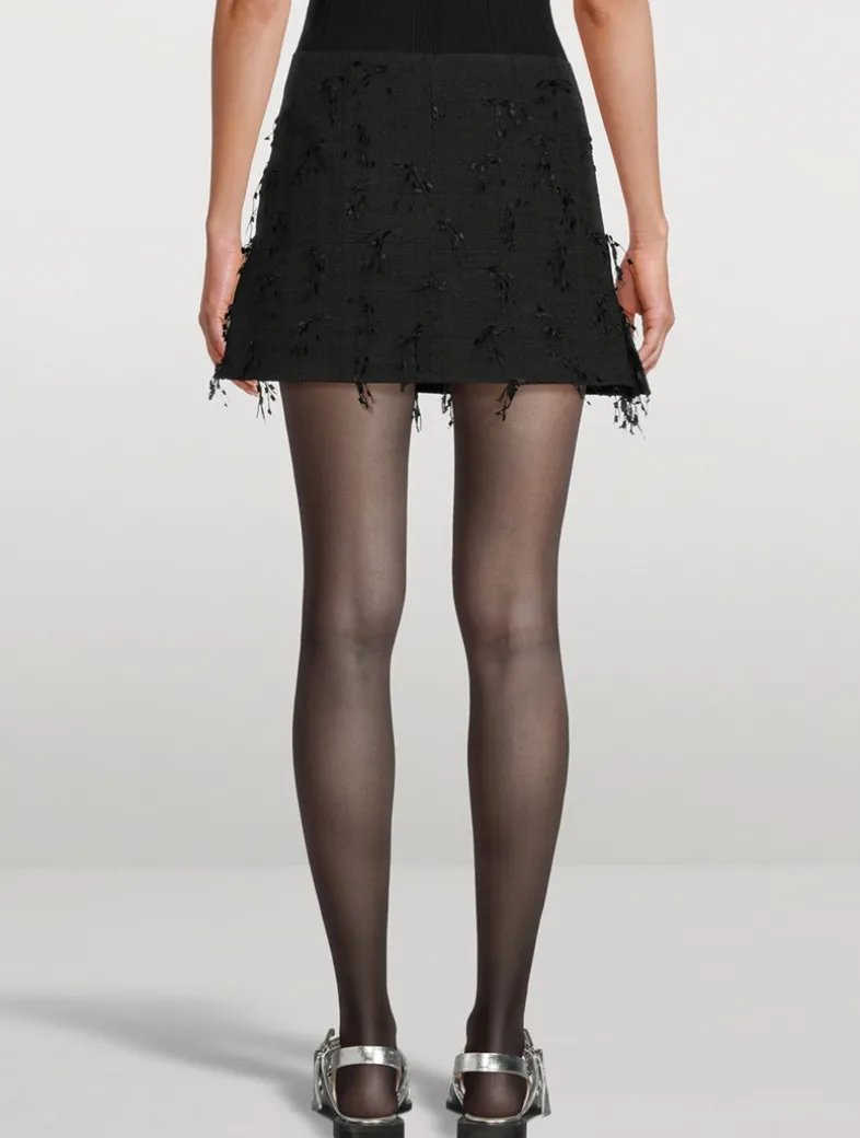 Embellished Tweed Mini Skirt