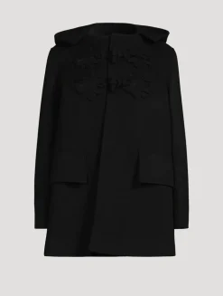 Embroidered Wool Duffle Coat