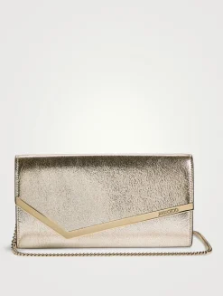 Emmie Metallic Leather Clutch