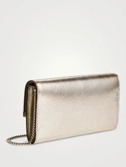Emmie Metallic Leather Clutch