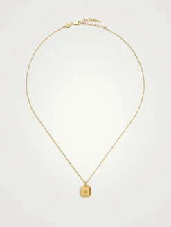 Engravable Citrine November Birthstone Pendant Necklace