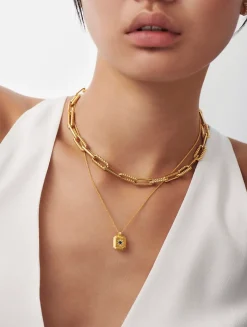 Engravable Lapis September Birthstone Pendant Necklace