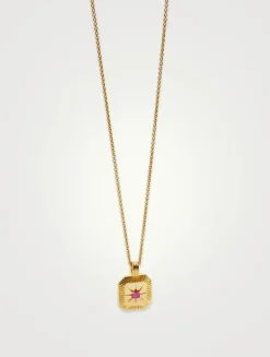 Engravable Pink Opalite July Birthstone Pendant Necklace