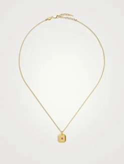 Engravable Pink Tourmaline October Birthstone Pendant Necklace