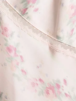 Ermon Satin Slip Dress In Floral Print