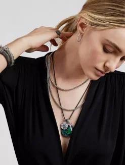 Evil Eye Mobile Amulet In 18k White Gold With Pavé Blue Sapphires And Diamonds