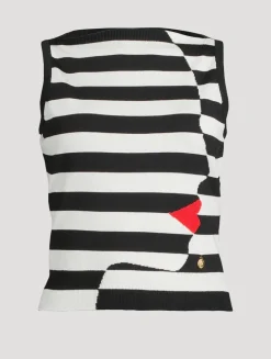 Face Jacquard Sleeveless Sweater