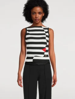 Face Jacquard Sleeveless Sweater