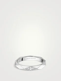 Facette Platinum Wedding Band With Diamonds