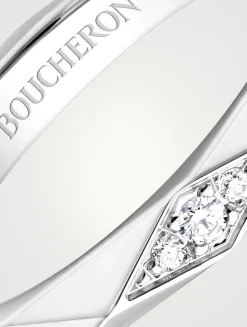 Facette Platinum Wedding Band With Diamonds