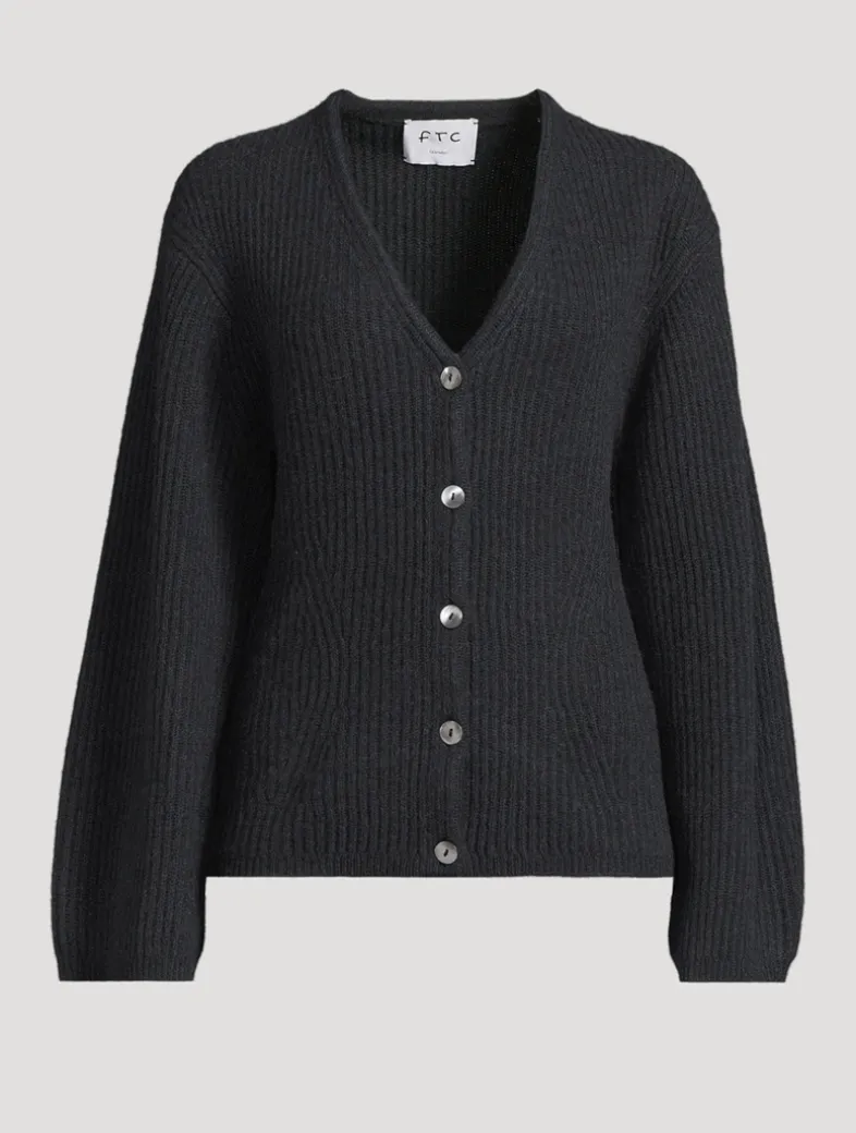 Fair Trade Cashmere Ribbed Cardigan