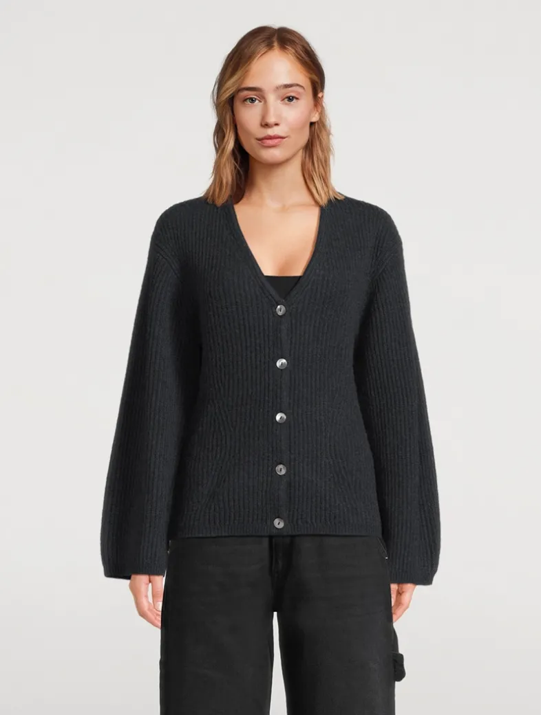 Fair Trade Cashmere Ribbed Cardigan