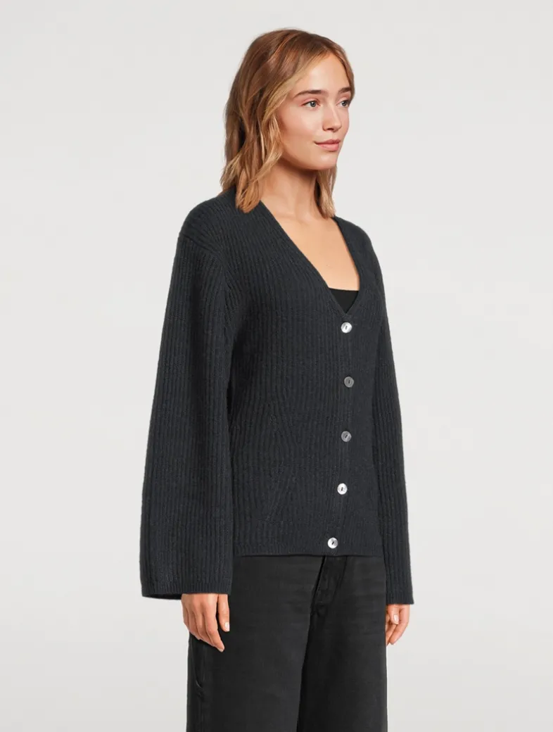 Fair Trade Cashmere Ribbed Cardigan