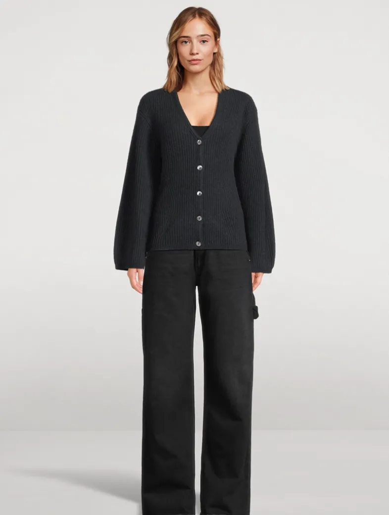 Fair Trade Cashmere Ribbed Cardigan