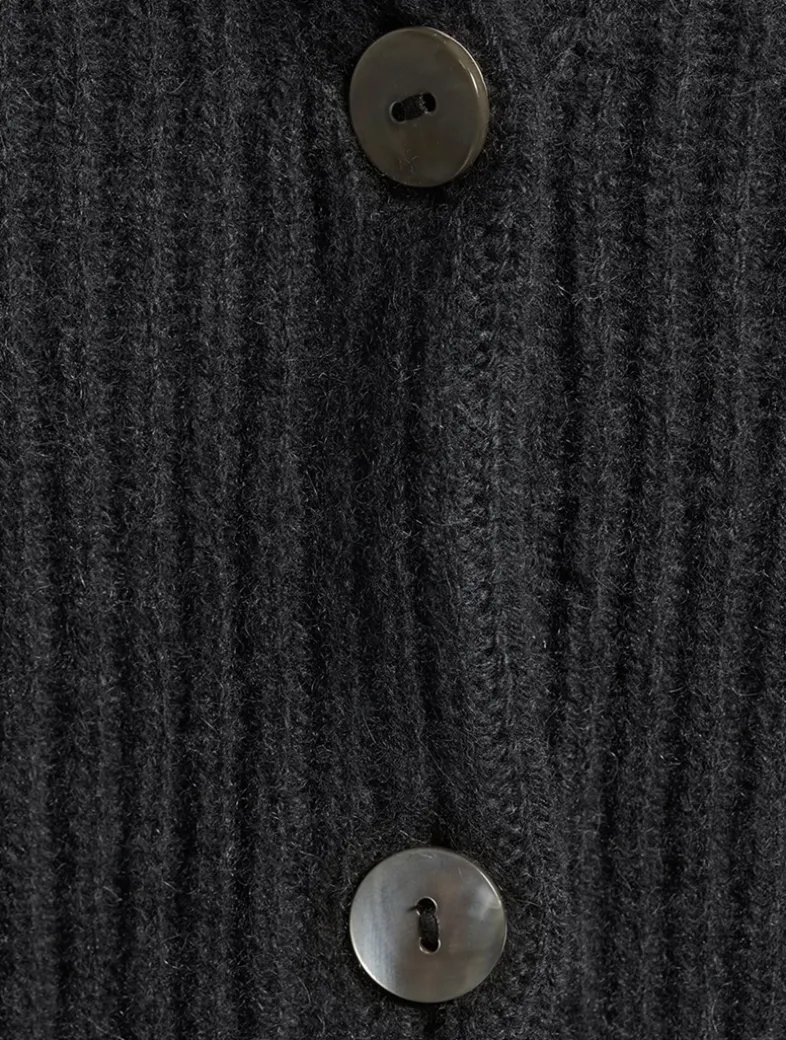 Fair Trade Cashmere Ribbed Cardigan