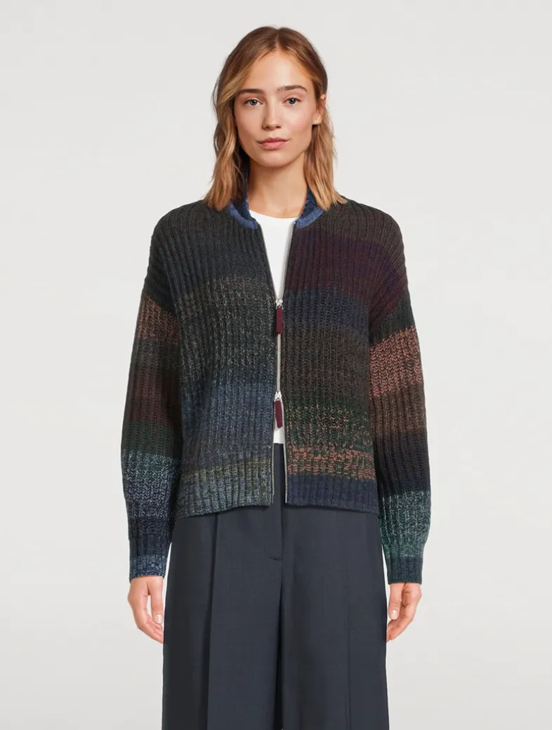 Fair Trade Cashmere UpKnit Multicolour Bomber Sweater