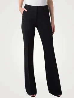 Farrah Wool High-Rise Bootcut Pants