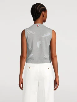 Feather Intarsia Cashmere Sweater