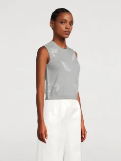 Feather Intarsia Cashmere Sweater