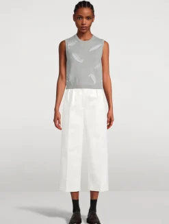 Feather Intarsia Cashmere Sweater